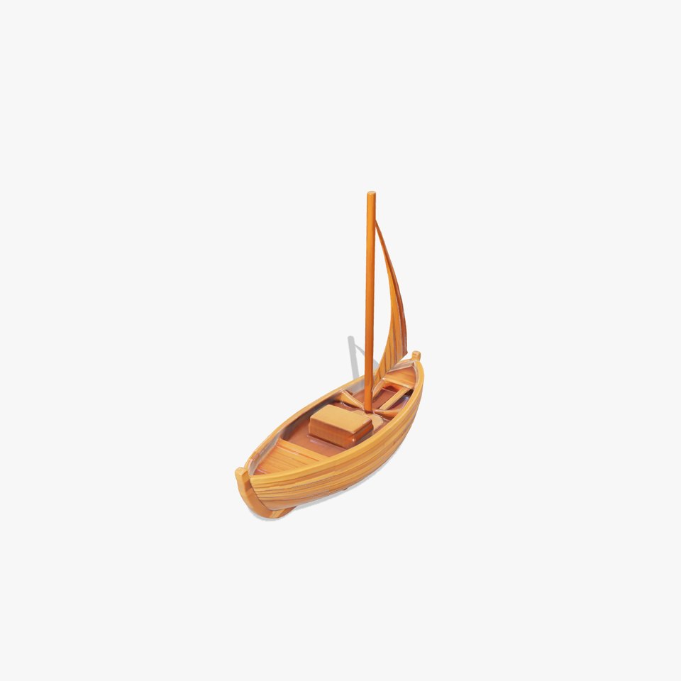 Wooden Sailboat Model Pack for Nautical Scenes